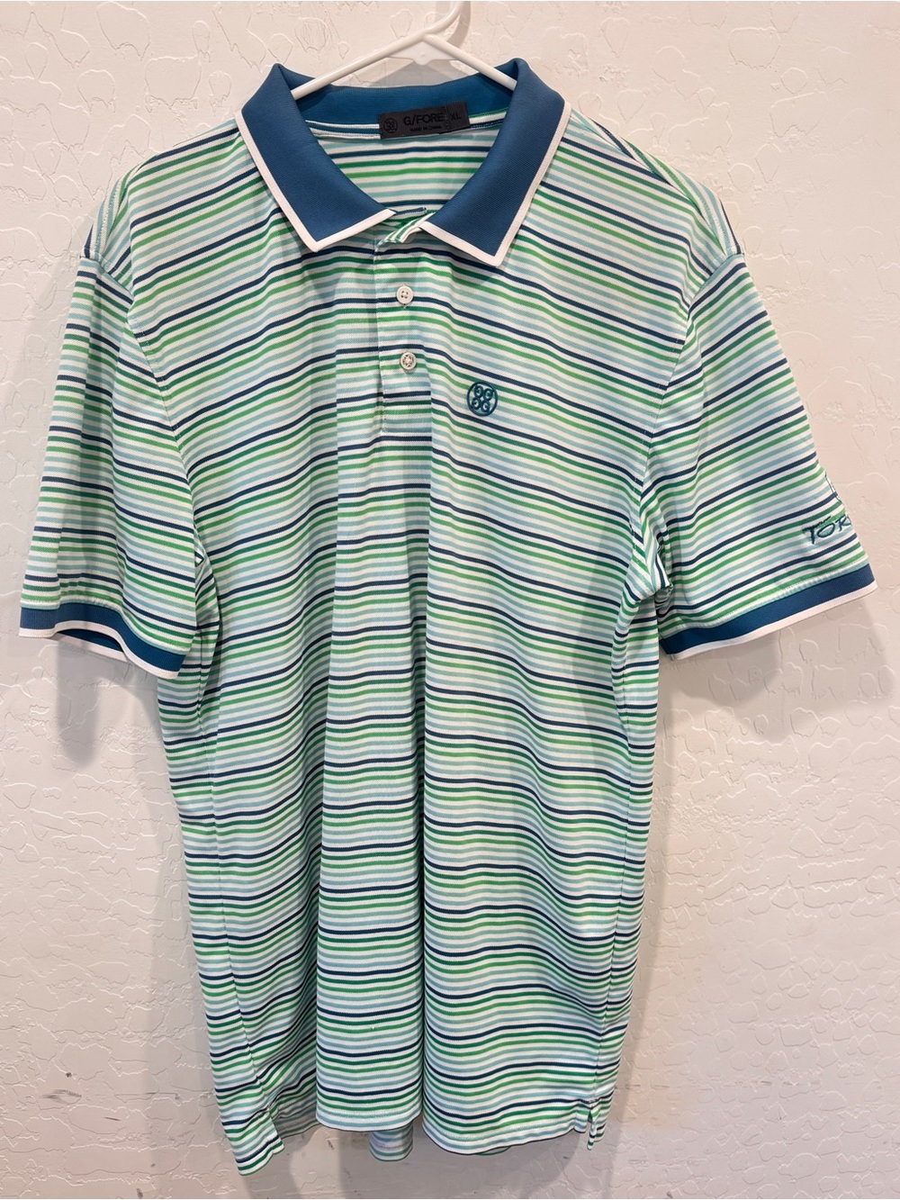 G/Fore Cinque Terre Pique Short Sleeve Golf Polo Shirt Mens XL Athletic Stripes